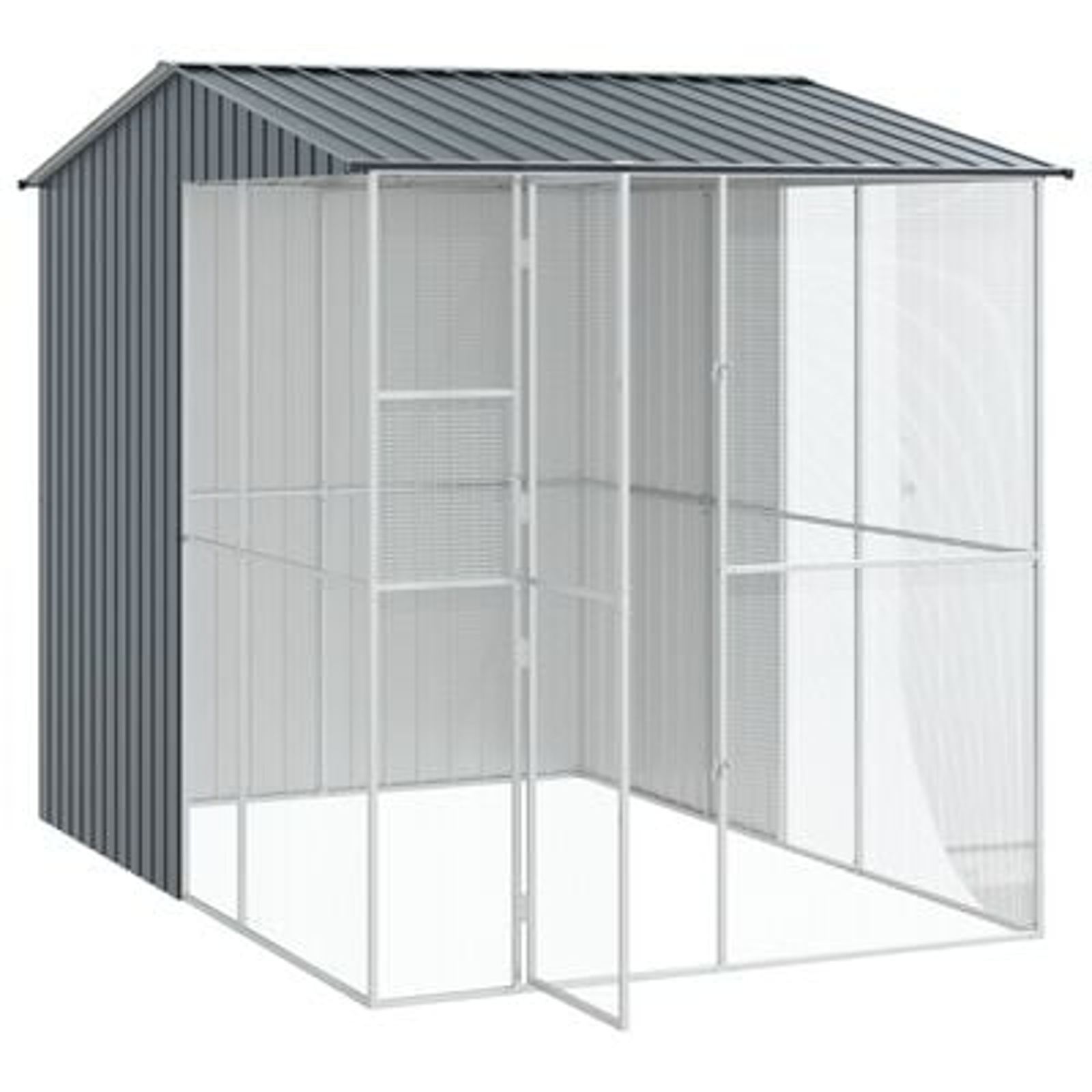 vidaXL Colivie de păsări, antracit, 215x310x247 cm, oțel vidaXL Colivie de păsări, antracit, 215x310x247 cm, oțel
