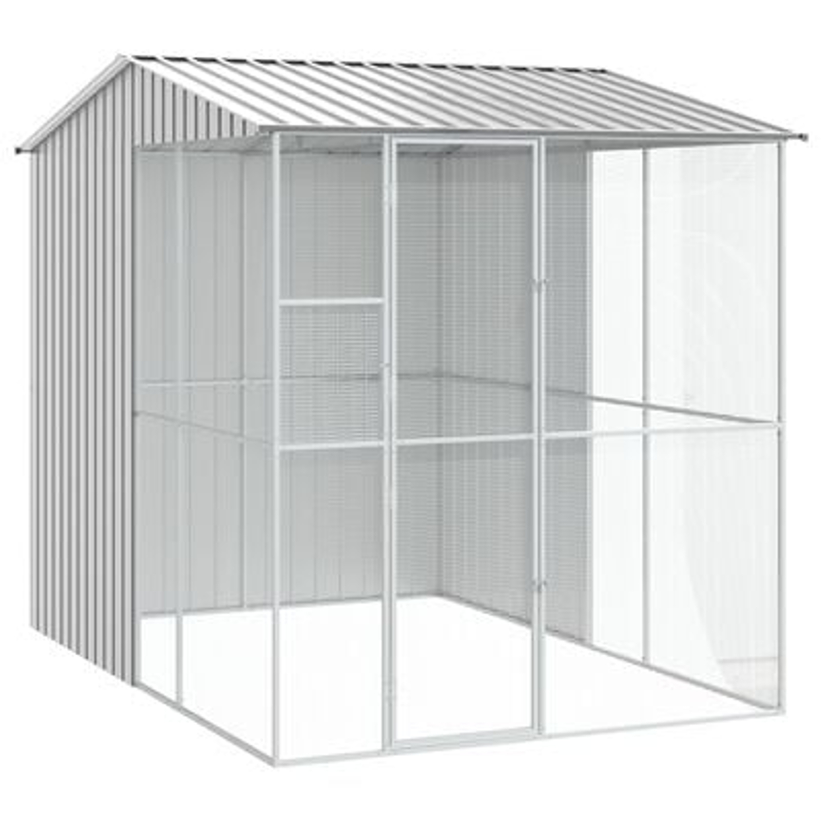 vidaXL Colivie de păsări, gri, 215x310x247 cm, oțel vidaXL Colivie de păsări, gri, 215x310x247 cm, oțel