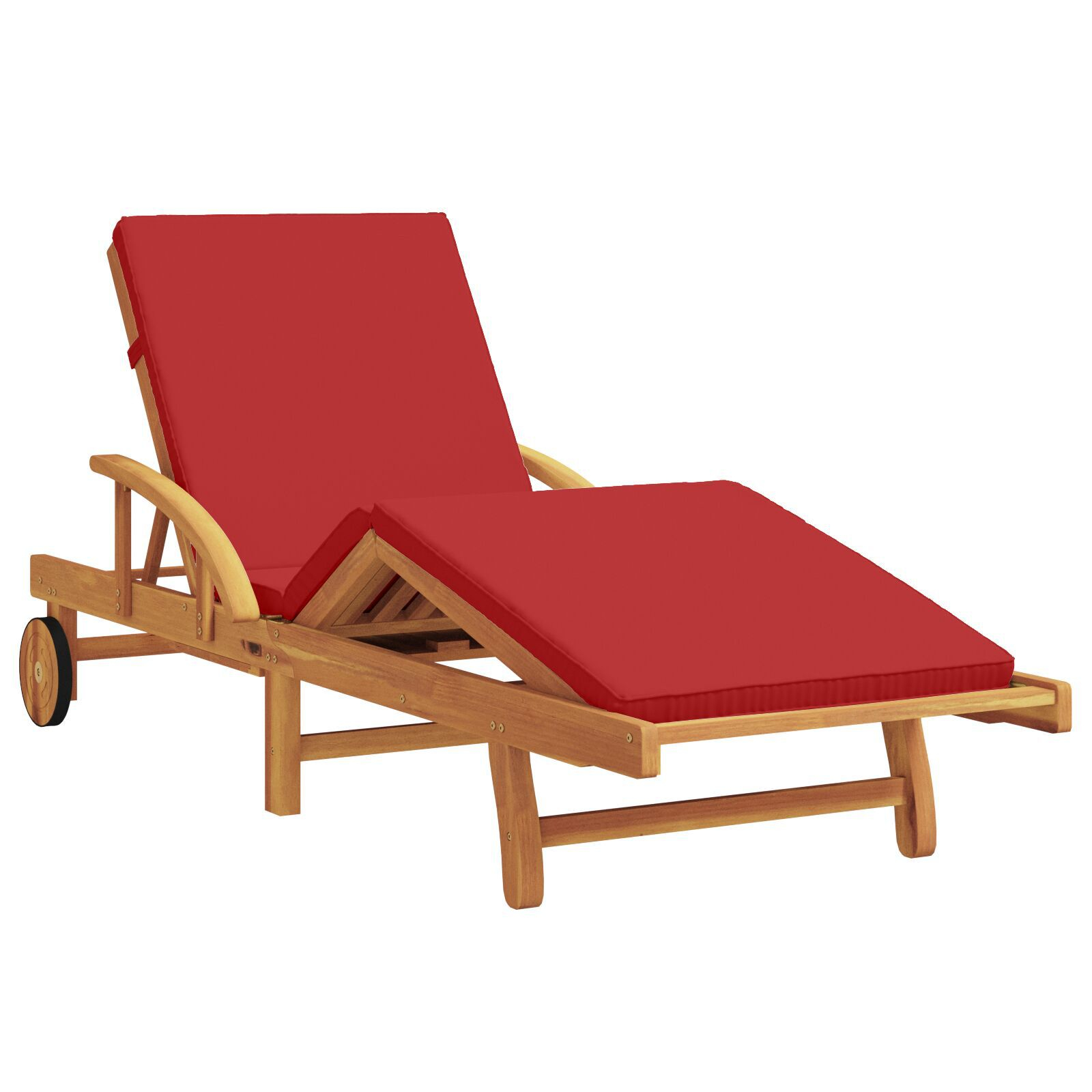 vidaXL Șezlong cu pernă 3 pcs Roșu 40 x 40 x 40cm Lemn masiv de acacia vidaXL Șezlong cu pernă 3 pcs Roșu 40 x 40 x 40cm Lemn masiv de acacia