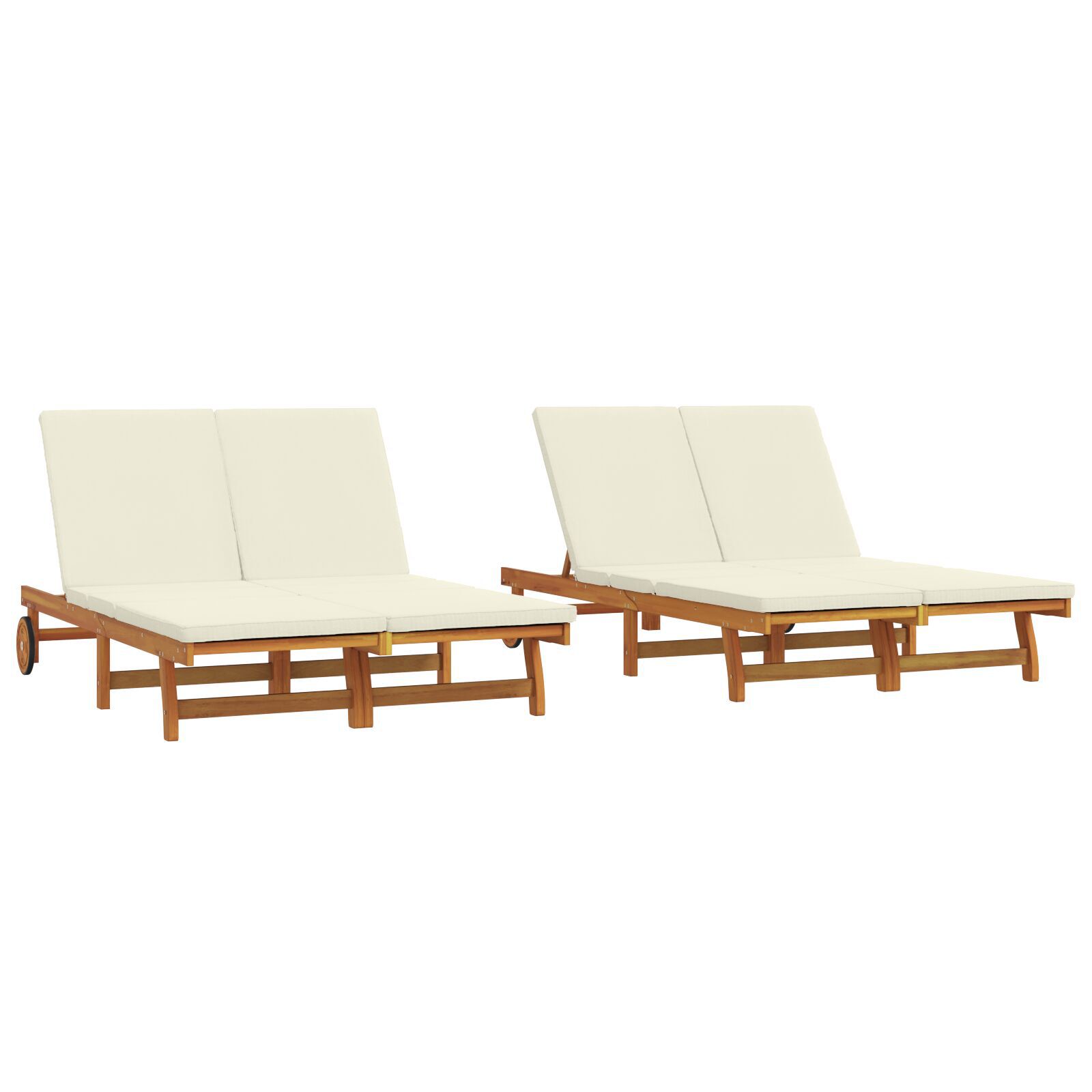 vidaXL Șezlong cu pernă Maro 125 x 200 x 84cm Lemn masiv de acacia