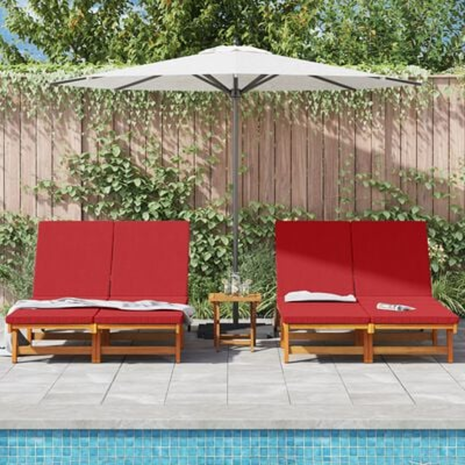 vidaXL Șezlong cu pernă Maro 125 x 200 x 84cm Lemn masiv de acacia