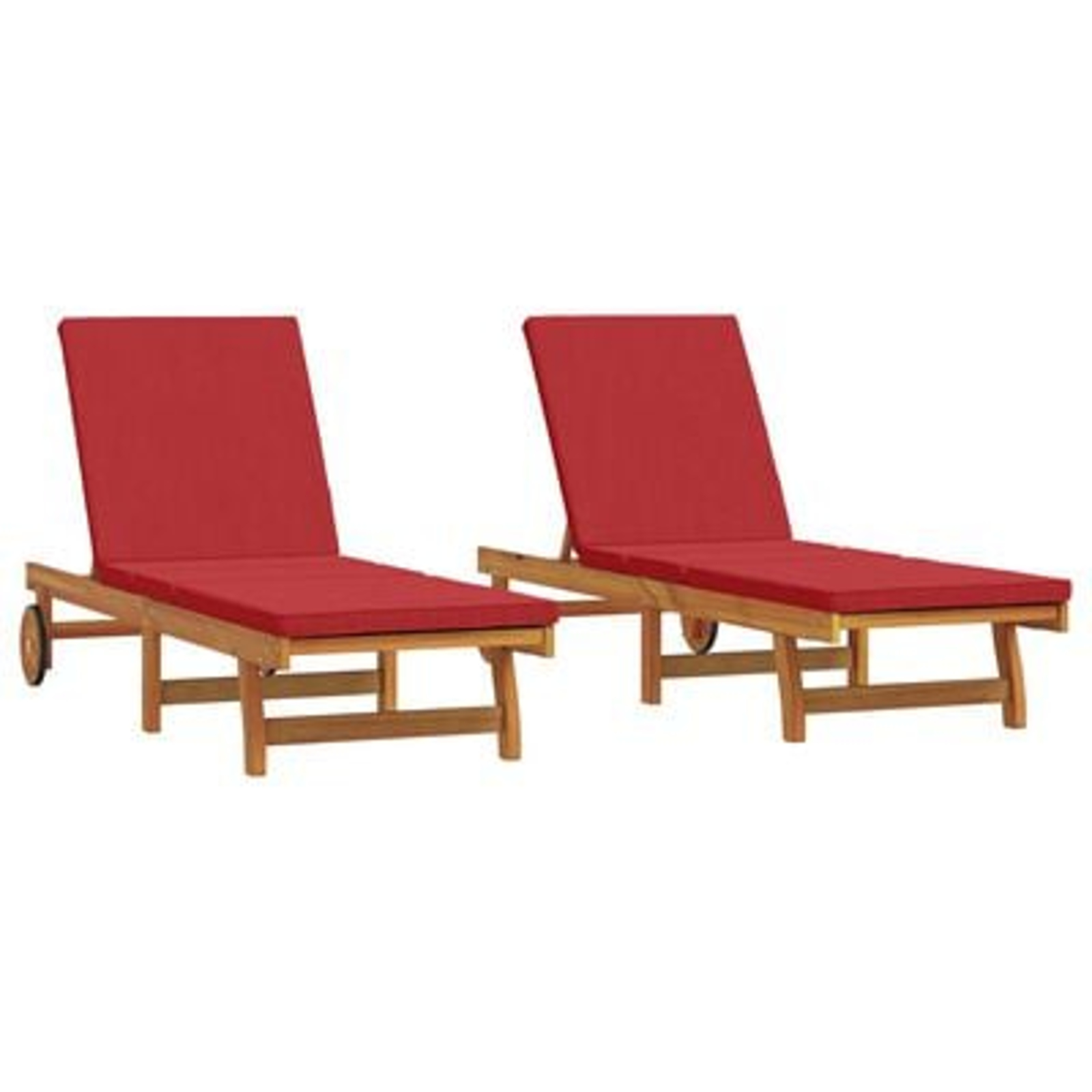 vidaXL Șezlong 2 pcs Maro 63 x 199 x 85cm Lemn masiv de acacia vidaXL Șezlong 2 pcs Maro 63 x 199 x 85cm Lemn masiv de acacia