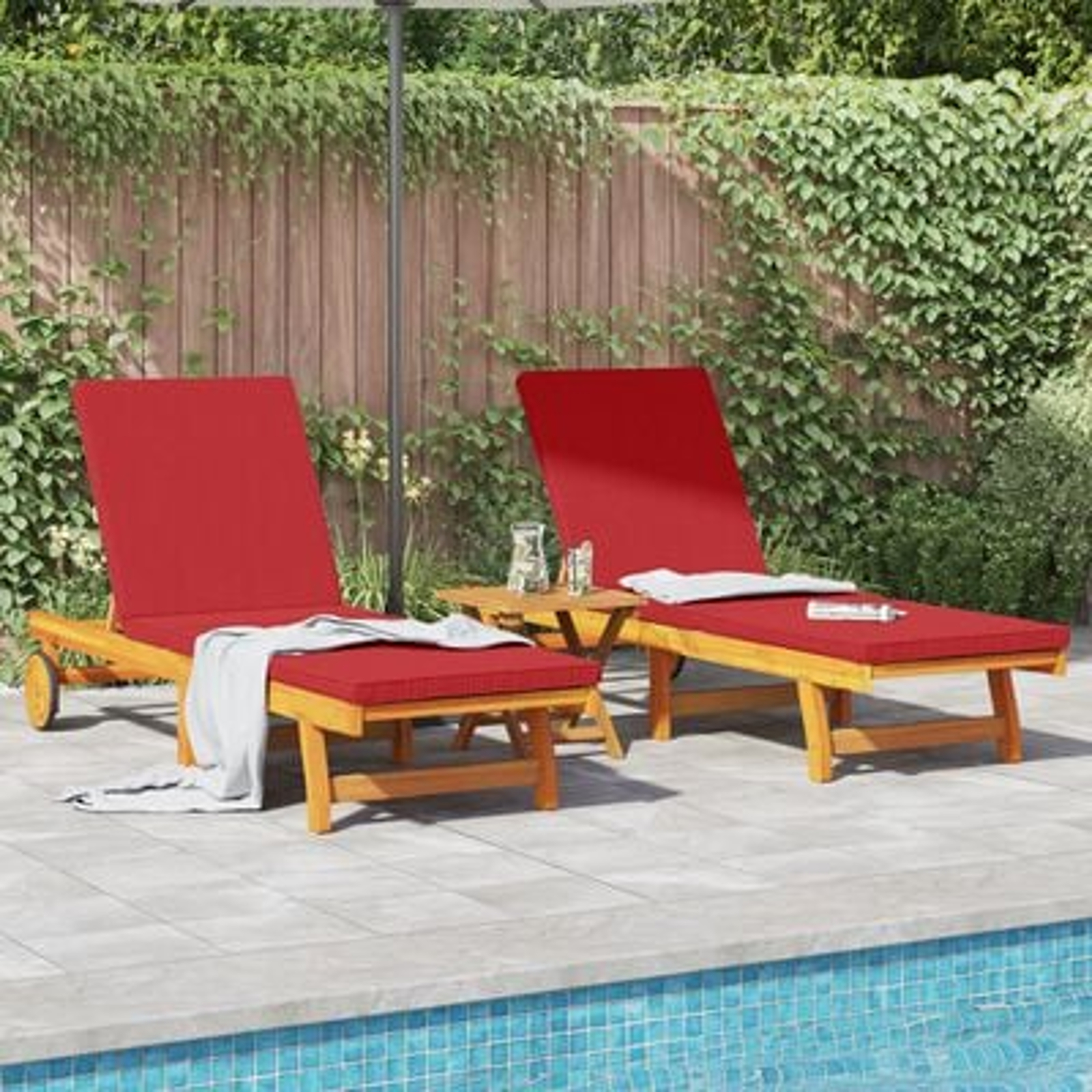 vidaXL Șezlong 2 pcs Maro 63 x 199 x 85cm Lemn masiv de acacia vidaXL Șezlong 2 pcs Maro 63 x 199 x 85cm Lemn masiv de acacia