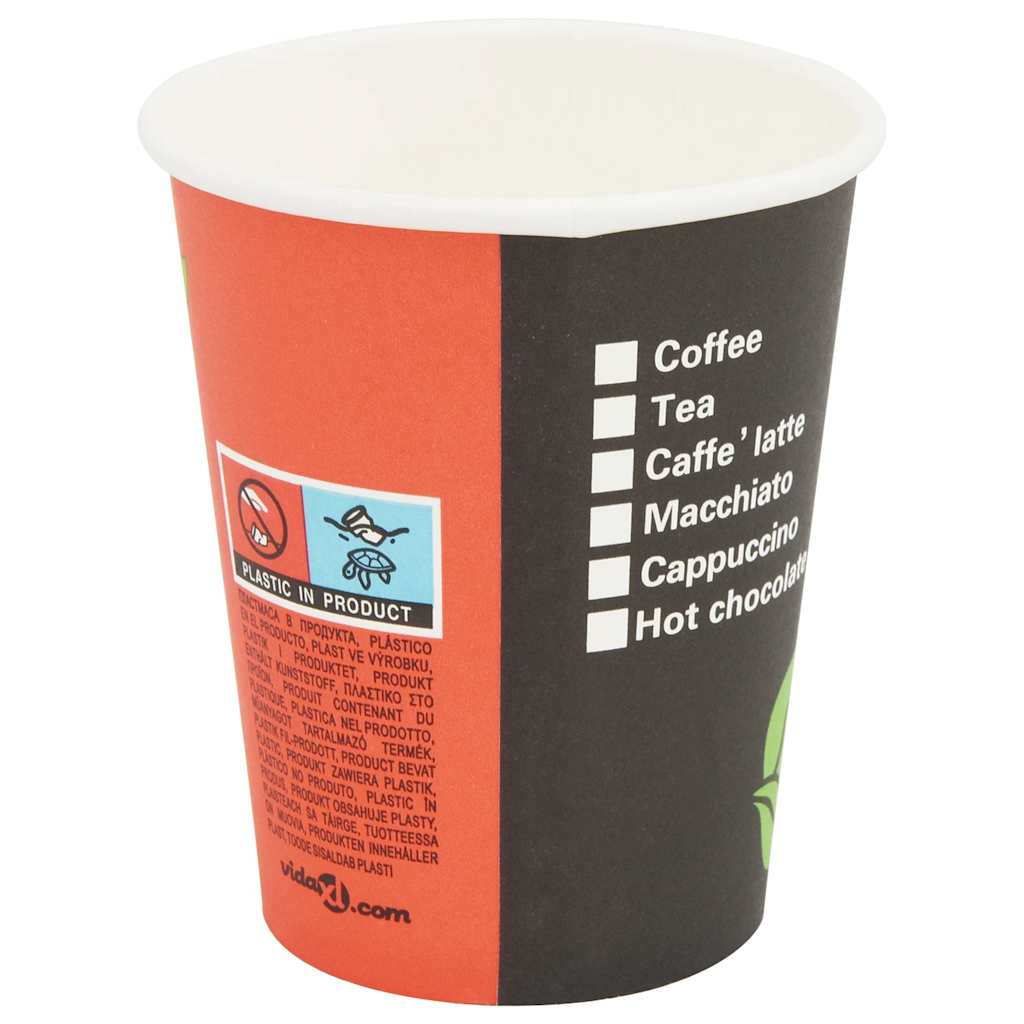 vidaXL Cești de cafea din hârtie cu capace 1000 buc 8oz 240ml vidaXL Cești de cafea din hârtie cu capace 1000 buc 8oz 240ml