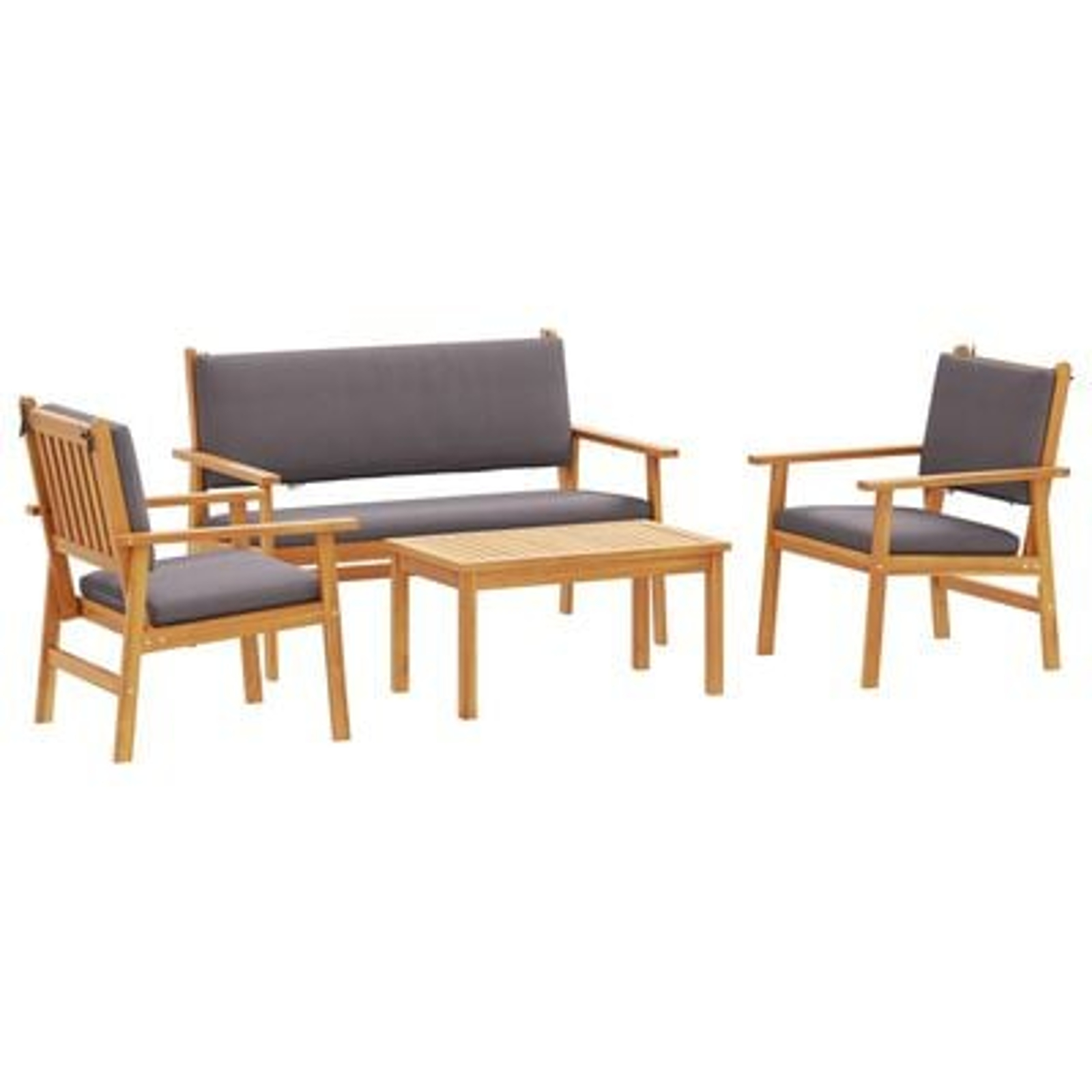vidaXL Set de canapele pentru grădină 4 pcs Maro 75 x 45 x 38cm