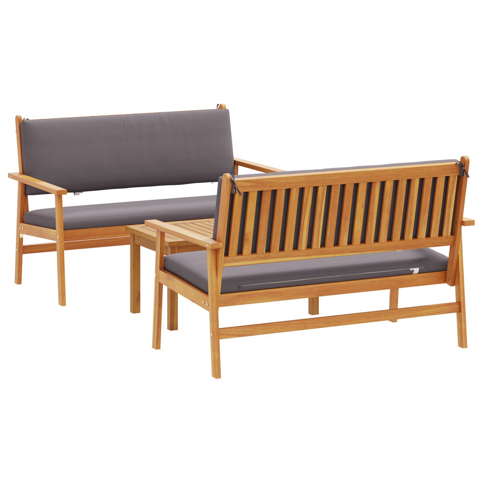 vidaXL Set de canapele pentru grădină 3 pcs Maro 75 x 45 x 38cm
