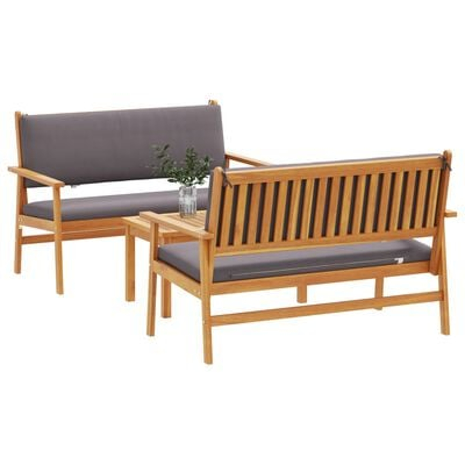 vidaXL Set de canapele pentru grădină 3 pcs Maro 75 x 45 x 38cm