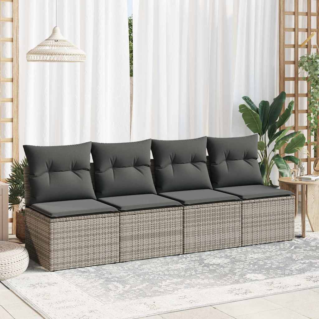 vidaXL Set mobilier grădină cu perne 2 piese gri poliratan/lemn acacia