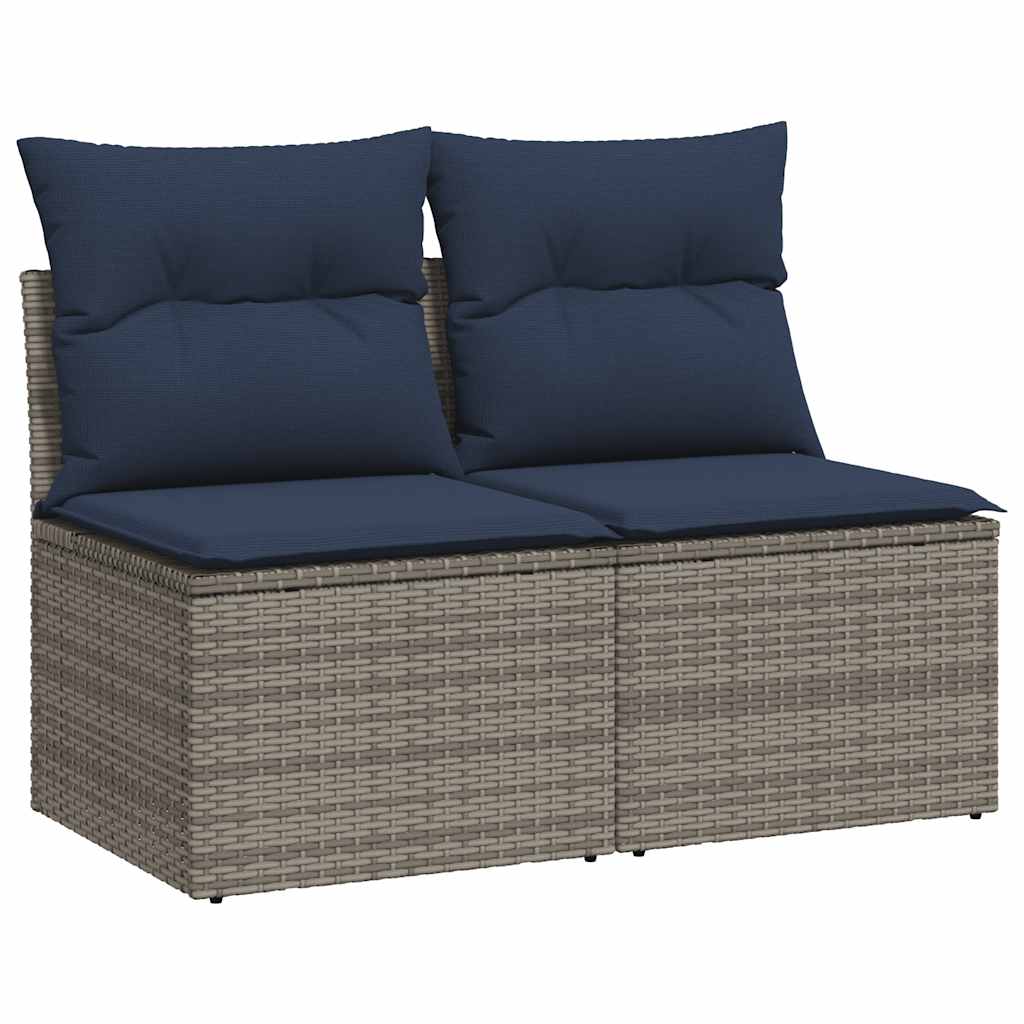 vidaXL Set mobilier grădină cu perne 2 piese gri poliratan/lemn acacia