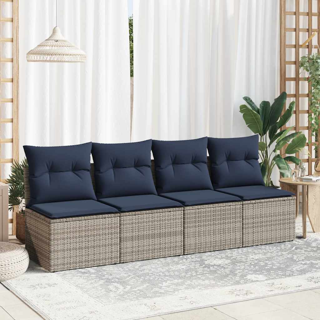 vidaXL Set mobilier grădină cu perne 2 piese gri poliratan/lemn acacia