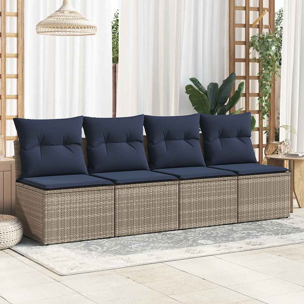 vidaXL Set mobilier grădină cu perne 2 piese gri poliratan/lemn acacia