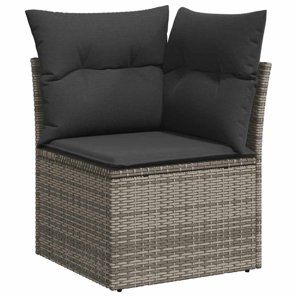 vidaXL Set mobilier grădină cu perne, 6 piese, gri, poliratan vidaXL Set mobilier grădină cu perne, 6 piese, gri, poliratan