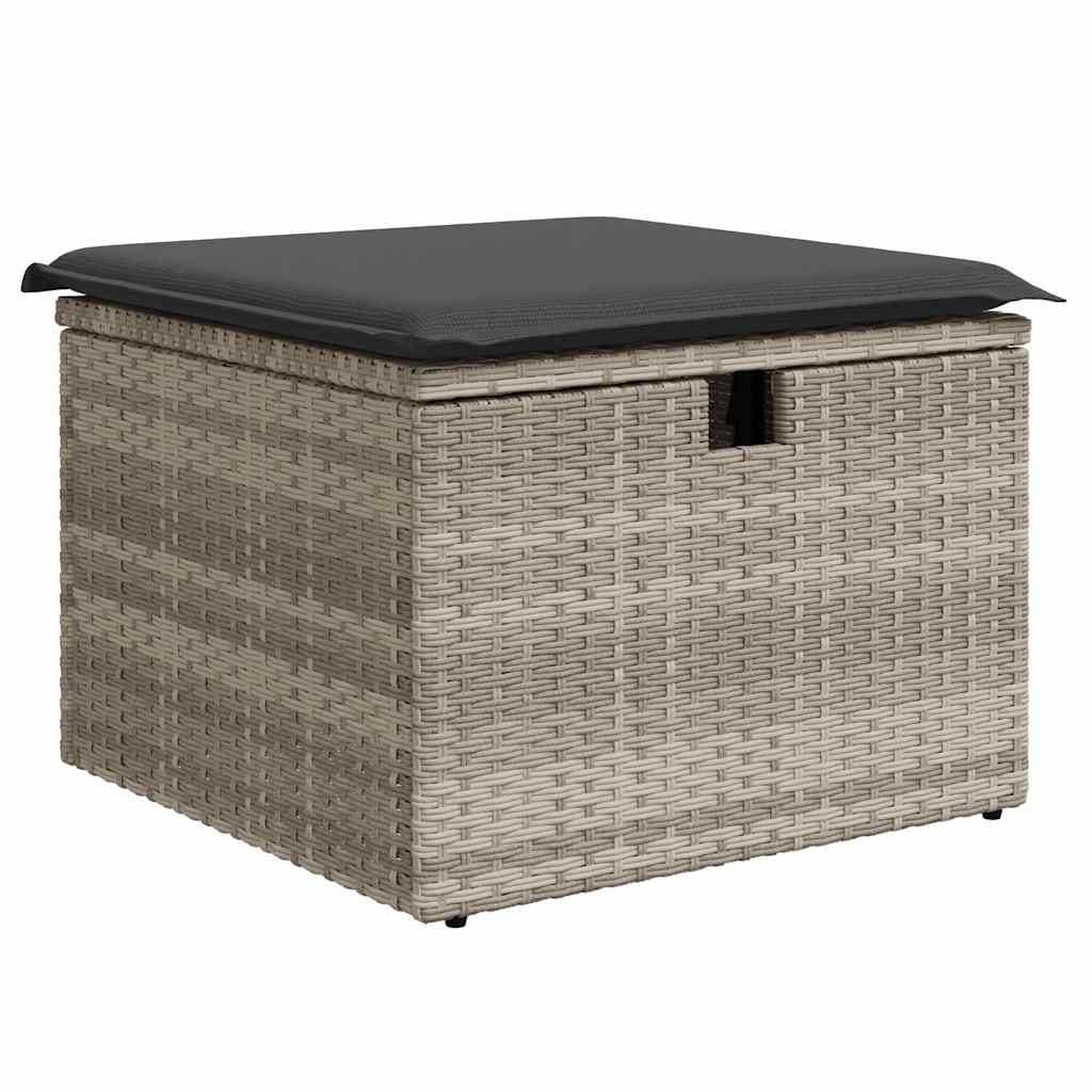vidaXL Set mobilier de grădină cu perne, 8 piese gri deschis poliratan vidaXL Set mobilier de grădină cu perne, 8 piese gri deschis poliratan