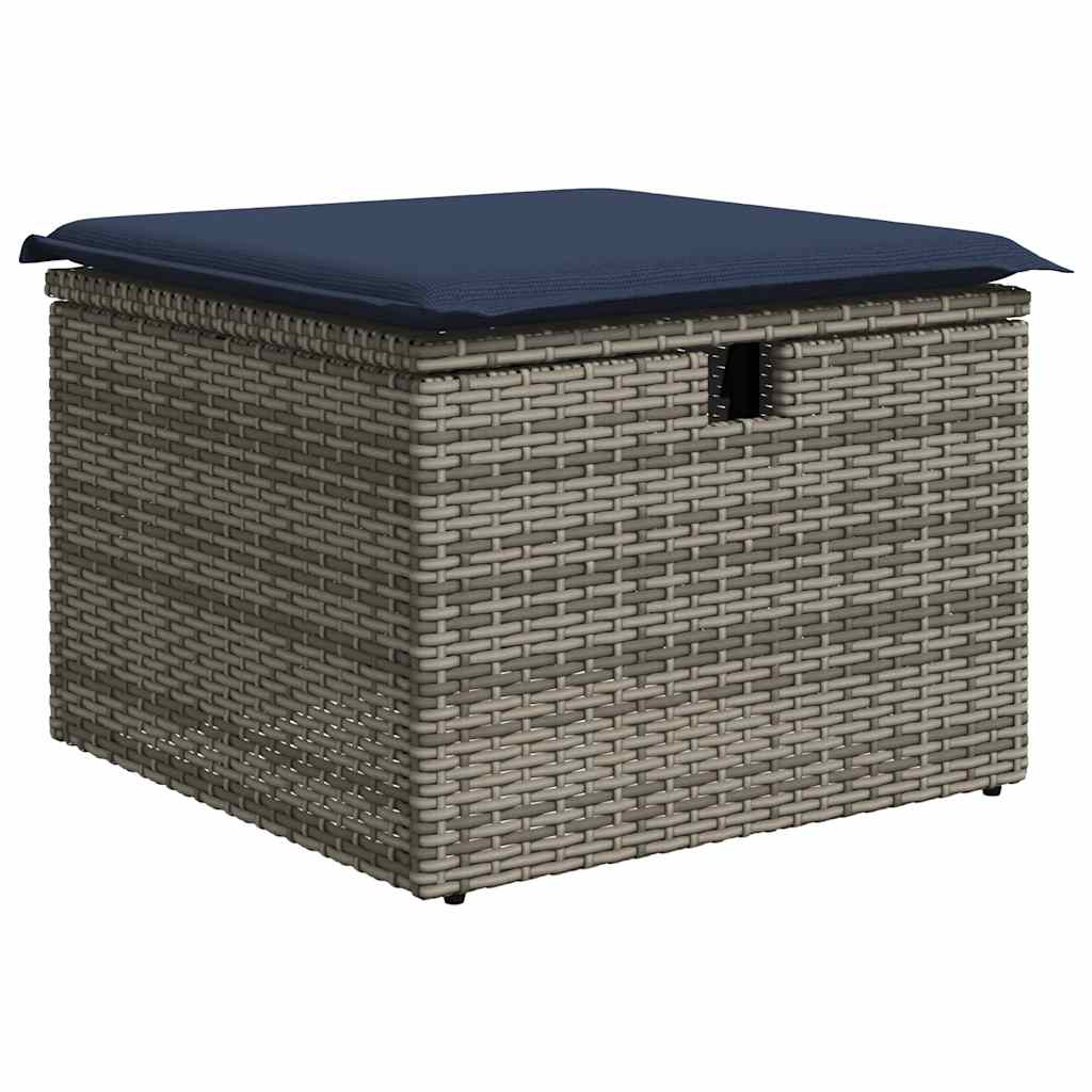 vidaXL Set canapea de grădină cu perne, 4 piese, gri, poliratan vidaXL Set canapea de grădină cu perne, 4 piese, gri, poliratan