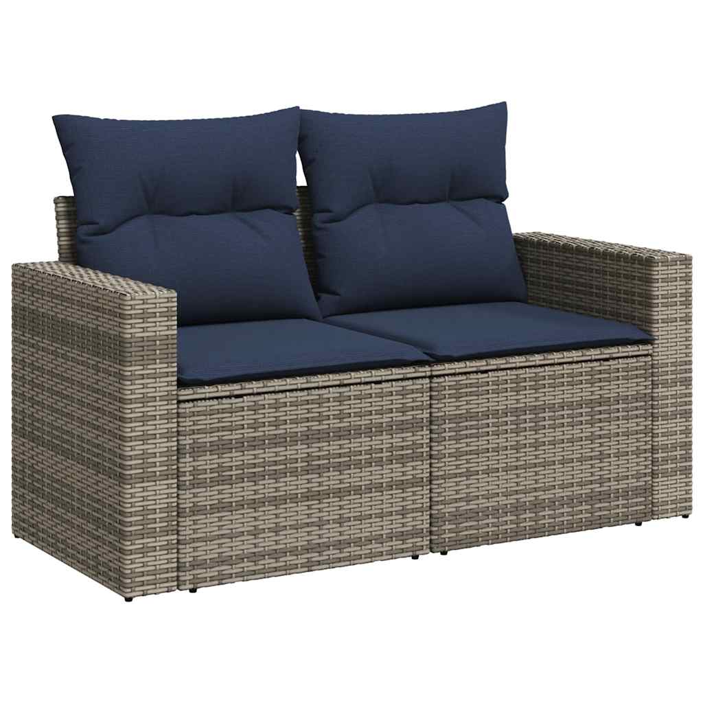 vidaXL Set canapea de grădină cu perne, 4 piese, gri, poliratan vidaXL Set canapea de grădină cu perne, 4 piese, gri, poliratan