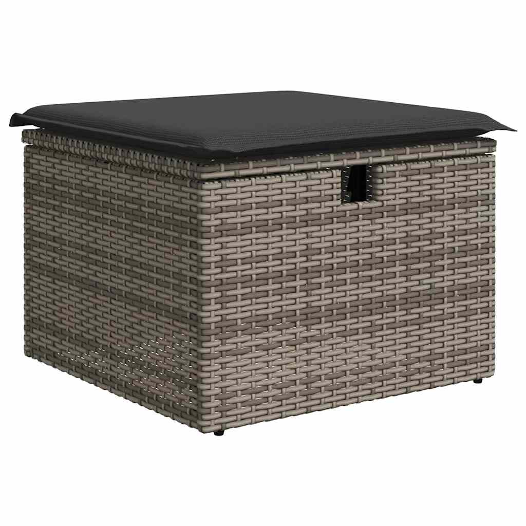 vidaXL Set canapea de grădină cu perne, 4 piese, gri, poliratan vidaXL Set canapea de grădină cu perne, 4 piese, gri, poliratan
