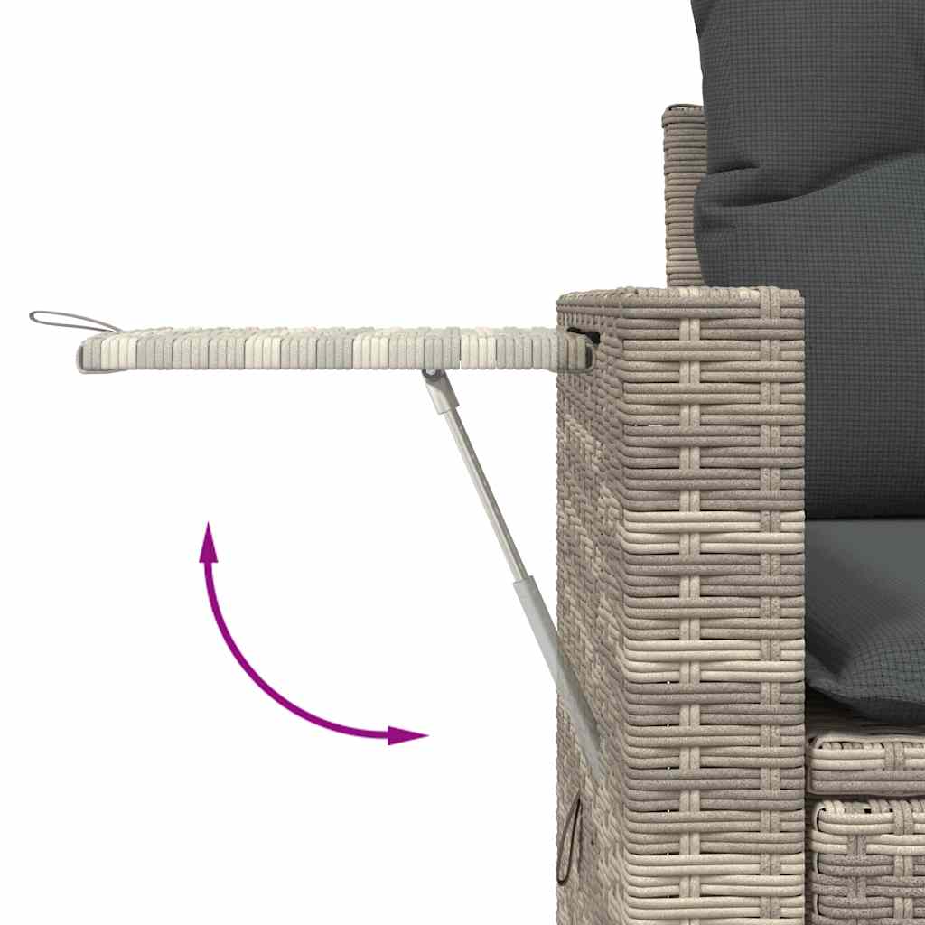 vidaXL Set canapea de grădină cu perne, 4 piese, gri deschis poliratan vidaXL Set canapea de grădină cu perne, 4 piese, gri deschis poliratan