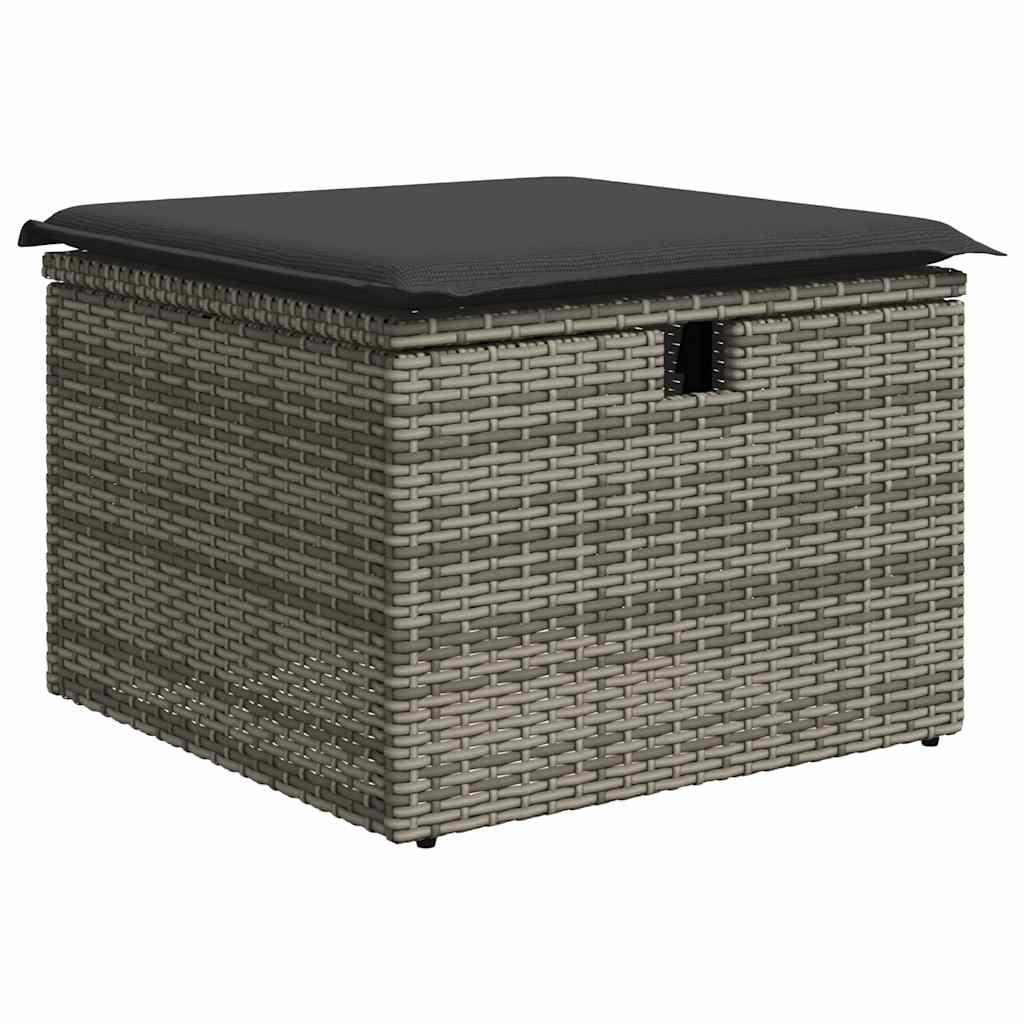 vidaXL Set canapea de grădină cu perne, 4 piese, gri, poliratan vidaXL Set canapea de grădină cu perne, 4 piese, gri, poliratan