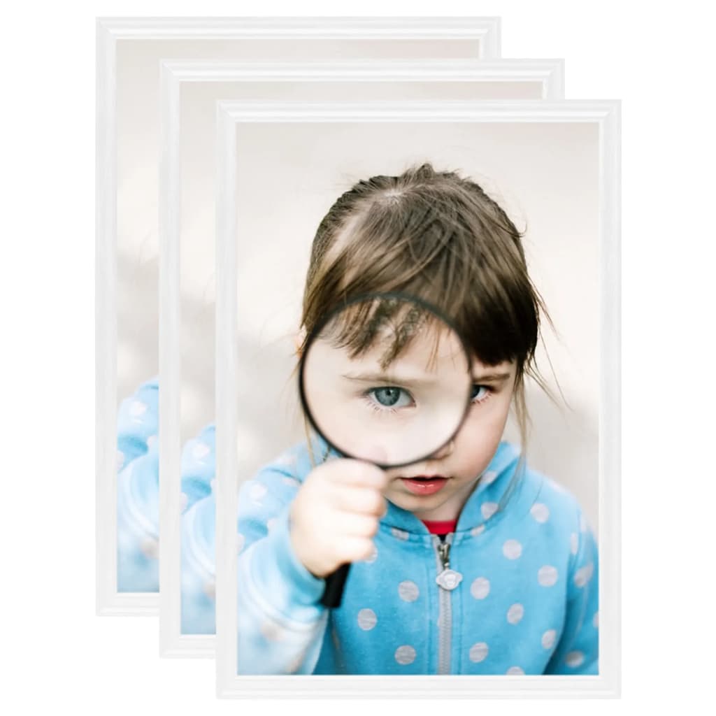 vidaXL Rame foto colaj pentru masă, 3 buc., alb, 13x18 cm MDF vidaXL Rame foto colaj pentru masă, 3 buc., alb, 13x18 cm MDF