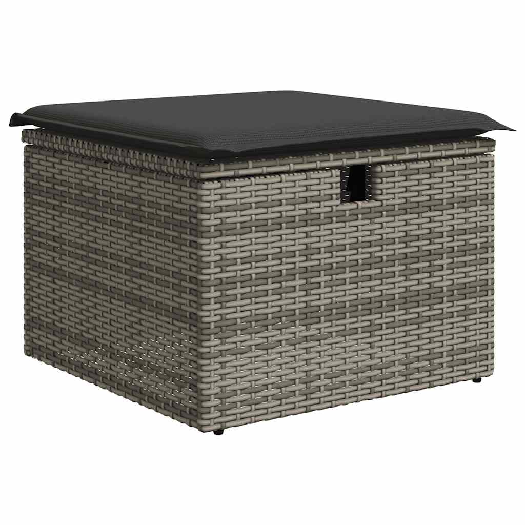 vidaXL Set canapea de grădină cu perne, 5 piese, gri, poliratan