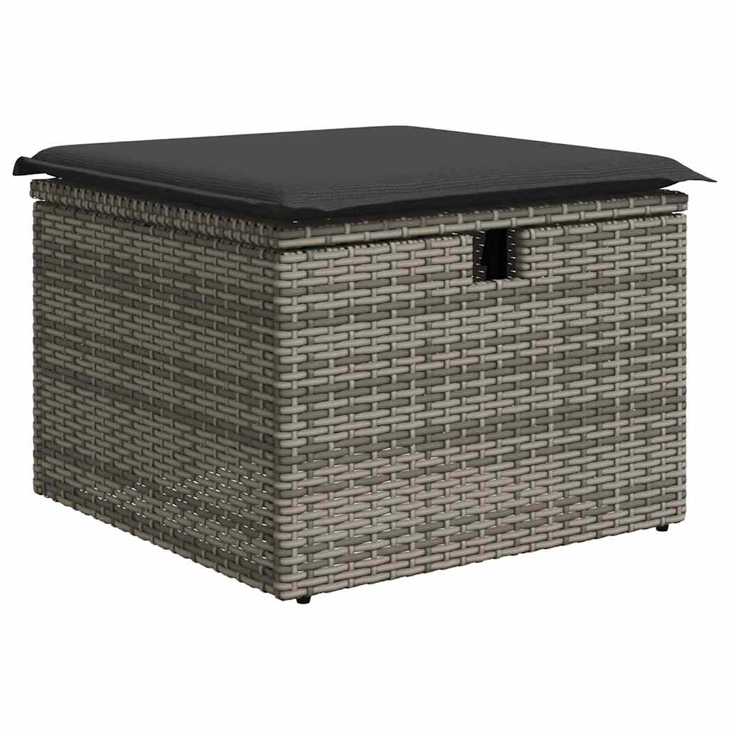 vidaXL Set canapea de grădină cu perne, 4 piese, gri, poliratan vidaXL Set canapea de grădină cu perne, 4 piese, gri, poliratan