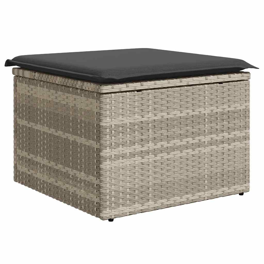vidaXL Set mobilier de grădină cu perne, 8 piese gri deschis poliratan