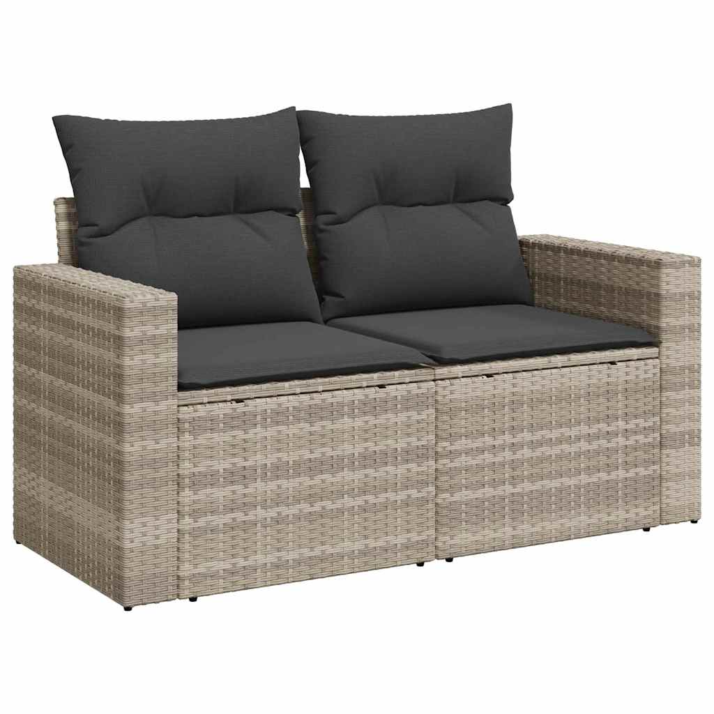 vidaXL Set canapele de grădină cu perne 10 piese gri deschis poliratan vidaXL Set canapele de grădină cu perne 10 piese gri deschis poliratan