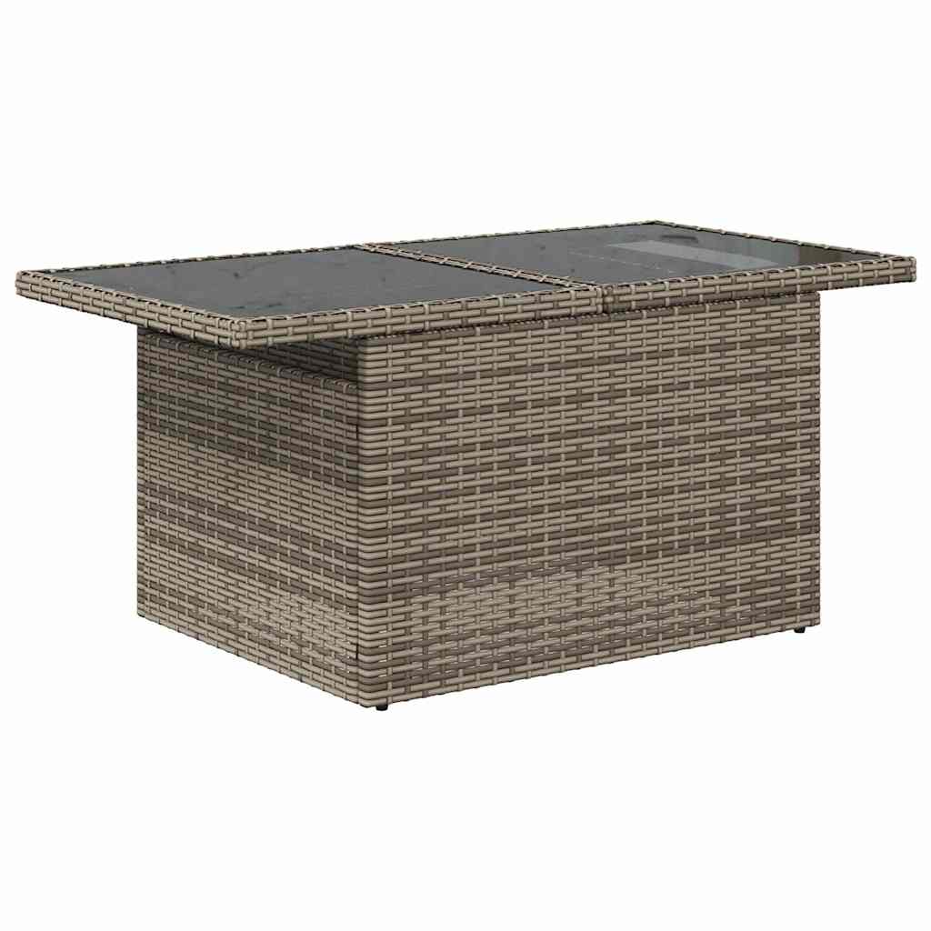 vidaXL Set mobilier grădină perne 8 piese gri, poliratan/lemn acacia vidaXL Set mobilier grădină perne 8 piese gri, poliratan/lemn acacia