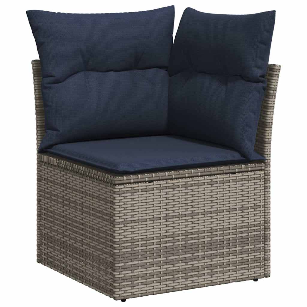 vidaXL Set mobilier grădină perne 6 piese negru poliratan/lemn acacia vidaXL Set mobilier grădină perne 6 piese negru poliratan/lemn acacia