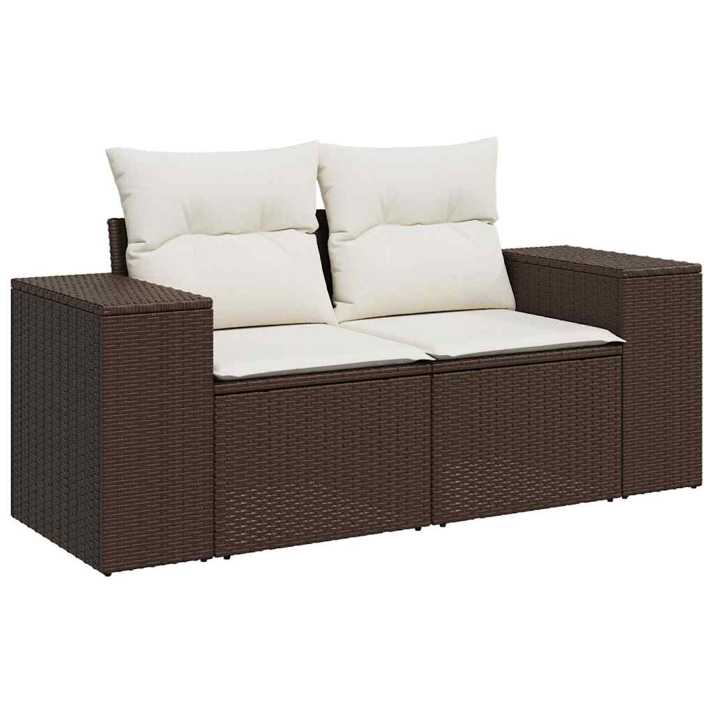 vidaXL Set canapele de grădină cu perne, 11 piese, maro, poliratan vidaXL Set canapele de grădină cu perne, 11 piese, maro, poliratan