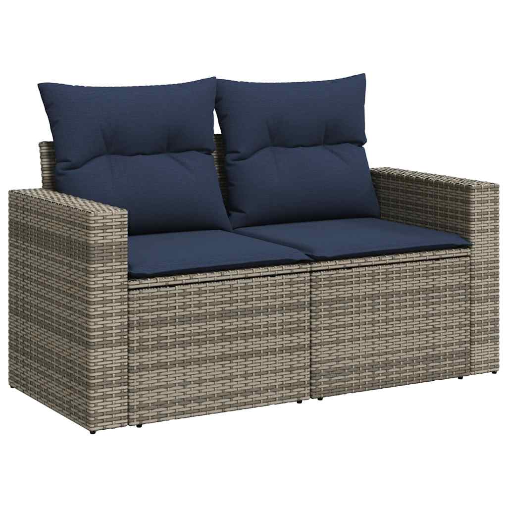 vidaXL Set canapea de grădină cu perne, 5 piese, gri, poliratan vidaXL Set canapea de grădină cu perne, 5 piese, gri, poliratan