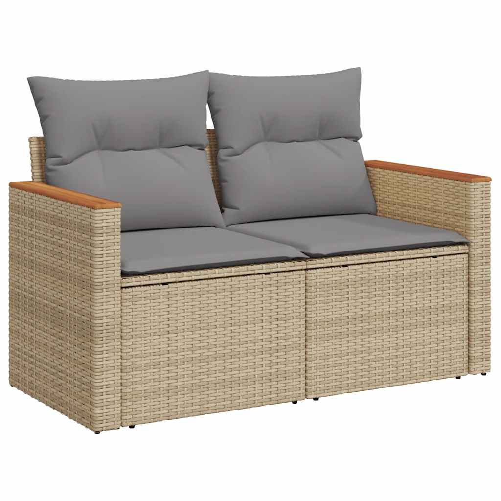 vidaXL Set canapele de grădină cu perne, 10 piese, bej, poliratan