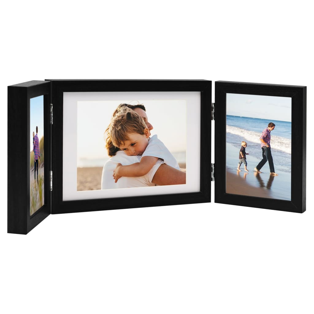 vidaXL Ramă foto triplă, colaj, negru, 22x15 cm + 2x (10x15 cm) vidaXL Ramă foto triplă, colaj, negru, 22x15 cm + 2x (10x15 cm)