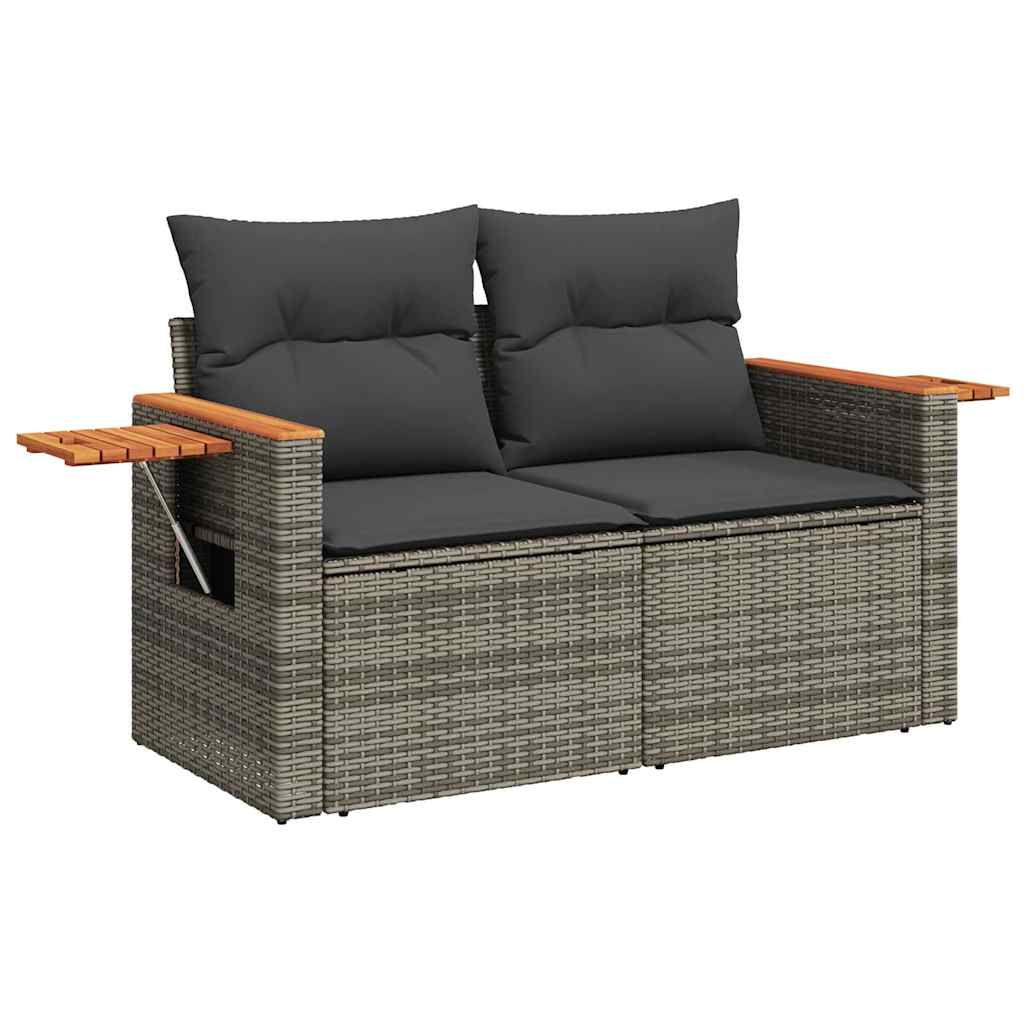 vidaXL Set canapea de grădină cu perne, 5 piese, poliratan/lemn acacia vidaXL Set canapea de grădină cu perne, 5 piese, poliratan/lemn acacia