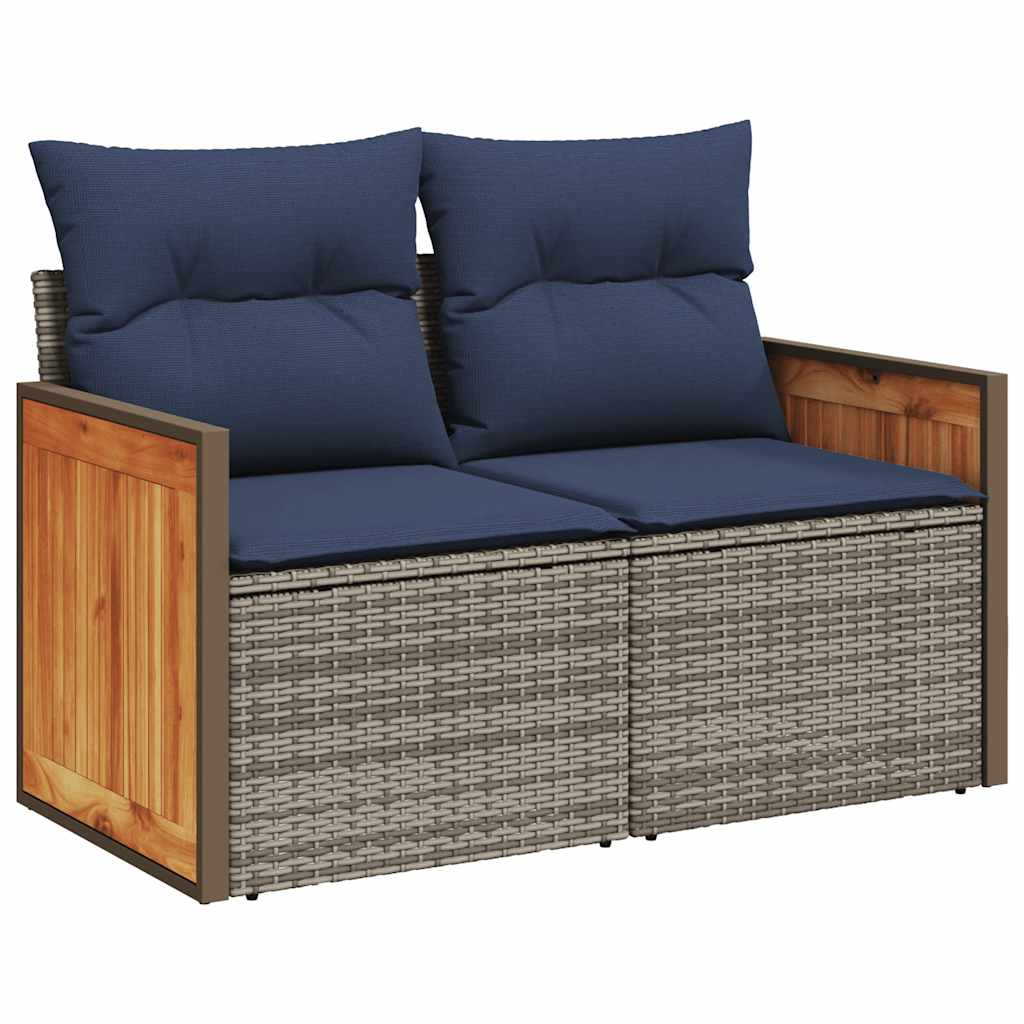 vidaXL Set canapea de grădină cu perne, 5 piese, poliratan/lemn acacia vidaXL Set canapea de grădină cu perne, 5 piese, poliratan/lemn acacia