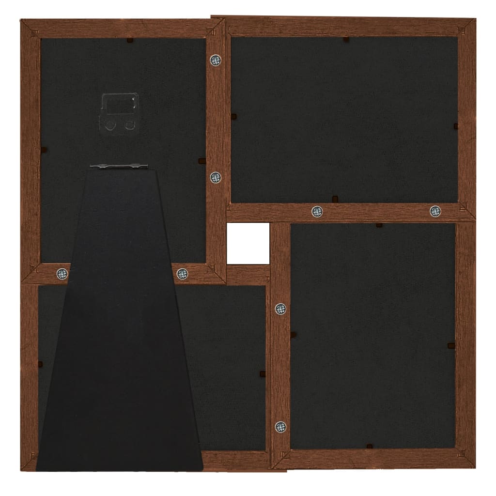 vidaXL Ramă foto colaj, maro închis, 4x (13x18 cm) foto, MDF vidaXL Ramă foto colaj, maro închis, 4x (13x18 cm) foto, MDF