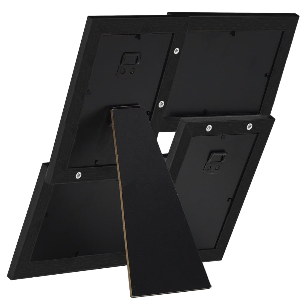 vidaXL Ramă foto colaj, negru, 4x (10x15 cm) foto, MDF vidaXL Ramă foto colaj, negru, 4x (10x15 cm) foto, MDF