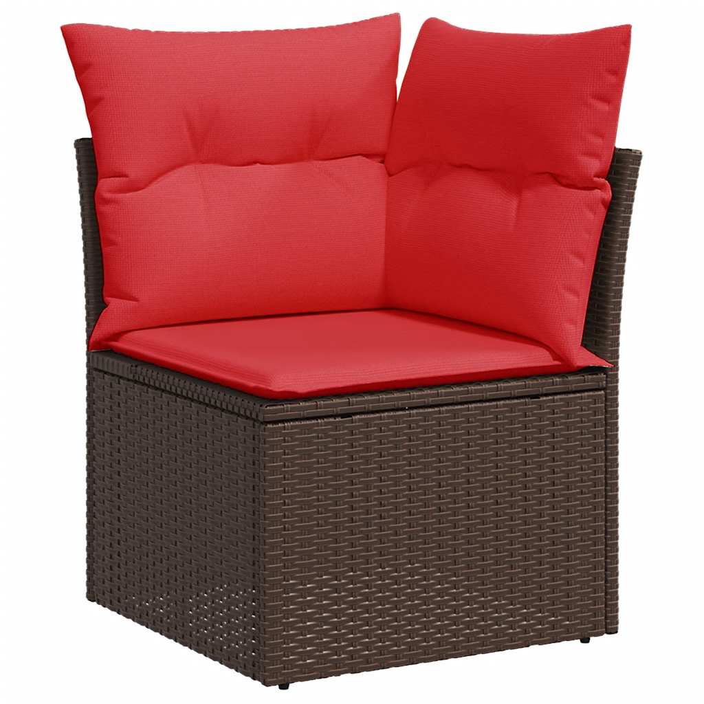 vidaXL Set mobilier grădină perne 8 piese maro, poliratan vidaXL Set mobilier grădină perne 8 piese maro, poliratan