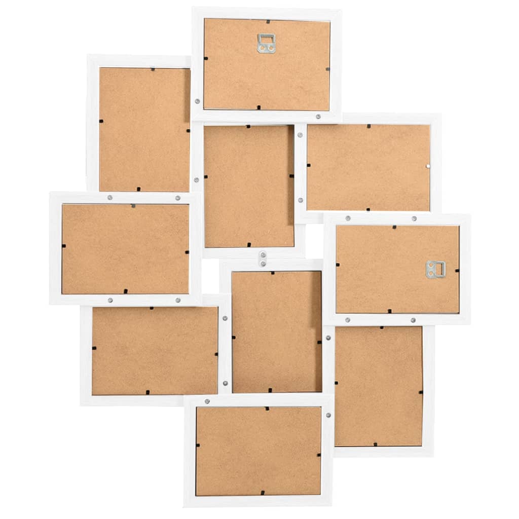 vidaXL Ramă foto colaj, alb, 10 x foto (10x15 cm), MDF vidaXL Ramă foto colaj, alb, 10 x foto (10x15 cm), MDF
