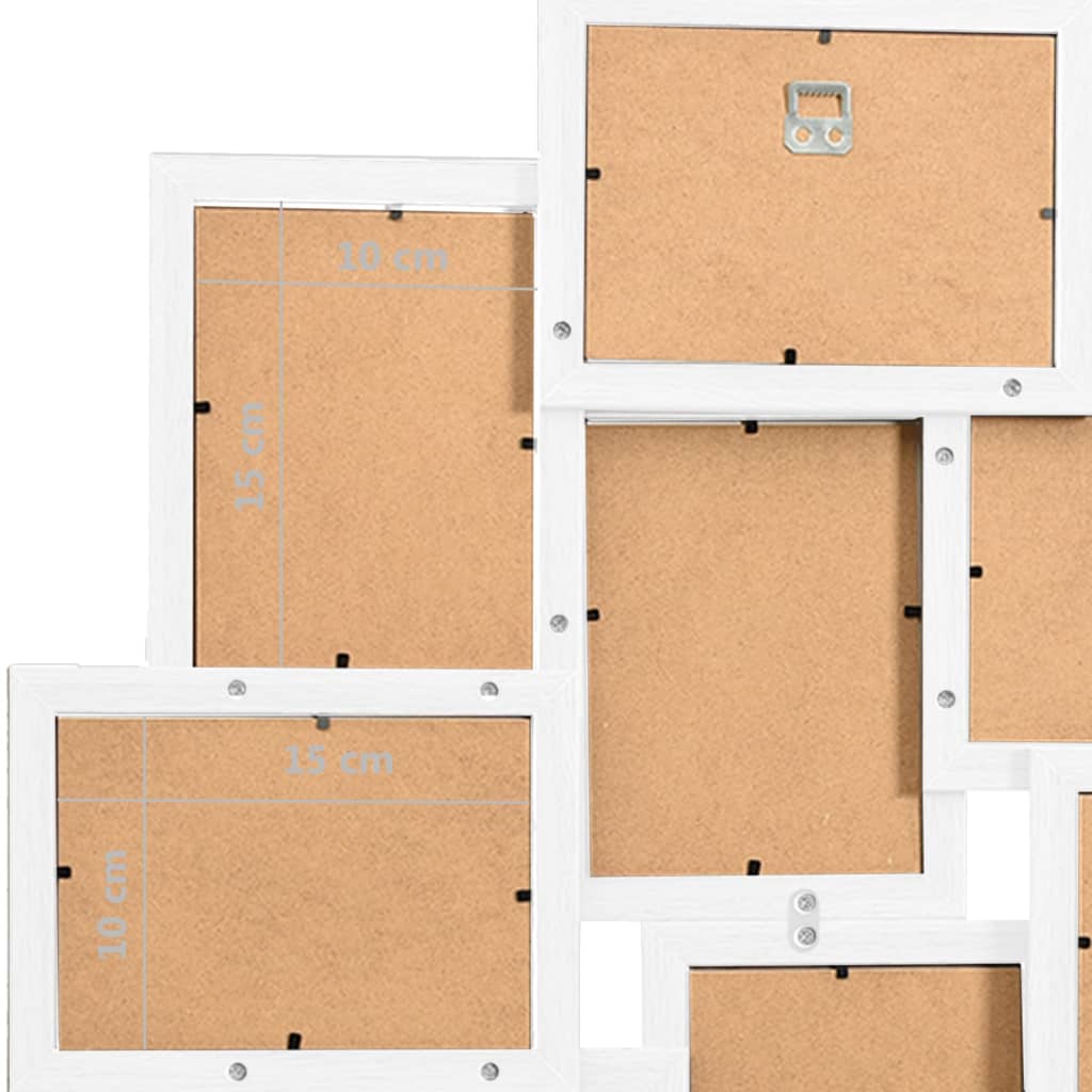 vidaXL Ramă foto colaj, alb, 10 x foto (10x15 cm), MDF vidaXL Ramă foto colaj, alb, 10 x foto (10x15 cm), MDF