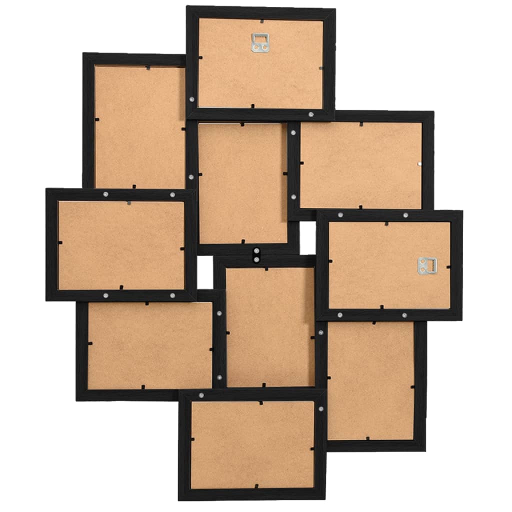 vidaXL Ramă foto colaj, negru, 10x (10x15 cm) foto, MDF vidaXL Ramă foto colaj, negru, 10x (10x15 cm) foto, MDF