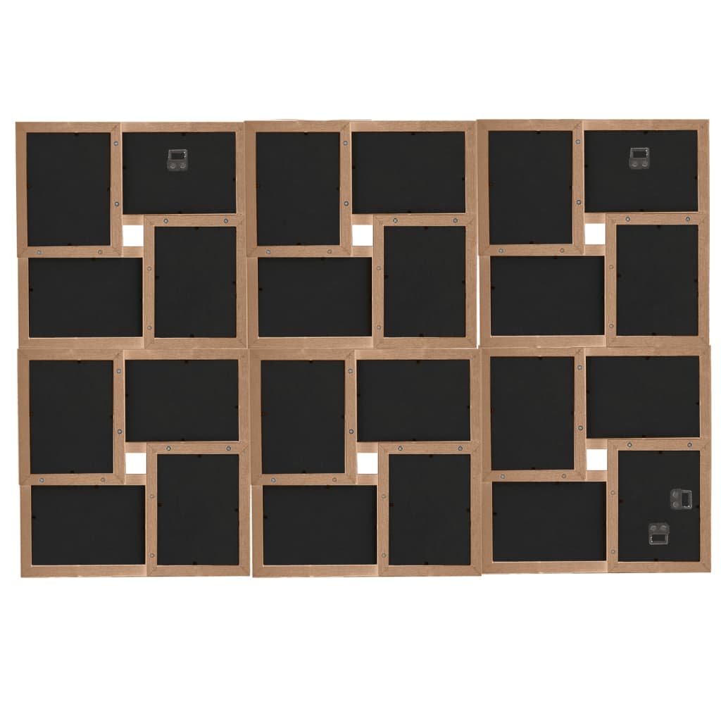 vidaXL Ramă foto colaj pentru 24x (10x15 cm) foto, maro deschis, MDF vidaXL Ramă foto colaj pentru 24x (10x15 cm) foto, maro deschis, MDF
