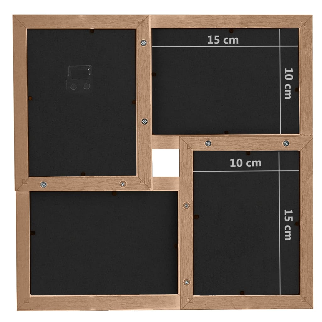 vidaXL Ramă foto colaj pentru 24x (10x15 cm) foto, maro deschis, MDF vidaXL Ramă foto colaj pentru 24x (10x15 cm) foto, maro deschis, MDF