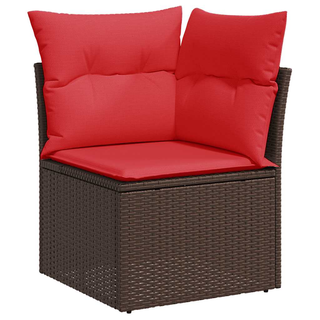vidaXL Set mobilier grădină perne 9 piese maro poliratan/lemn acacia vidaXL Set mobilier grădină perne 9 piese maro poliratan/lemn acacia