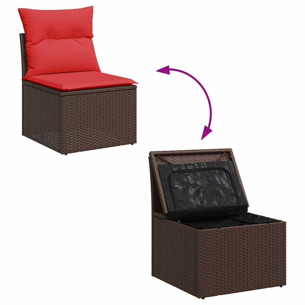 vidaXL Set mobilier grădină perne 6 piese maro poliratan vidaXL Set mobilier grădină perne 6 piese maro poliratan