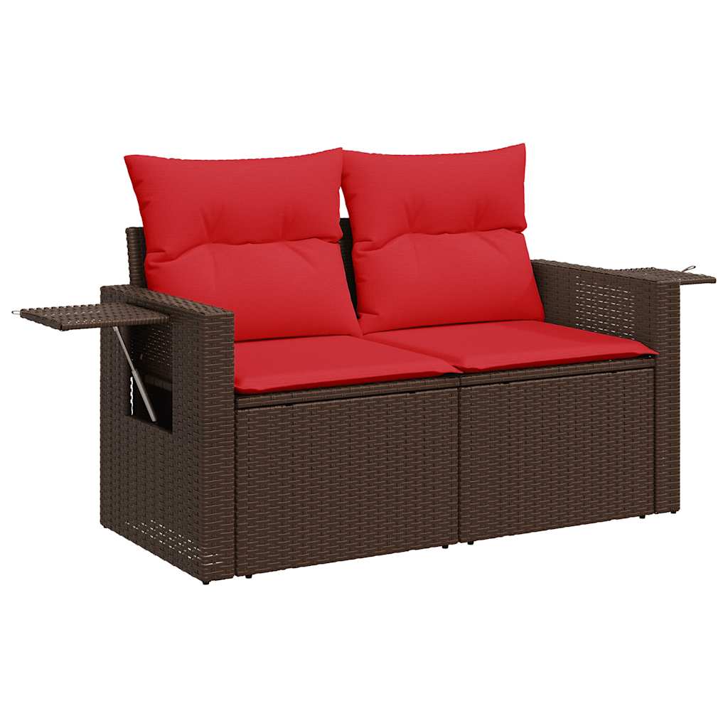 vidaXL Set mobilier grădină perne 9 piese maro poliratan/lemn acacia vidaXL Set mobilier grădină perne 9 piese maro poliratan/lemn acacia