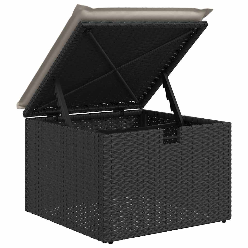 vidaXL Set mobilier de grădină cu perne, 8 piese, negru, poliratan vidaXL Set mobilier de grădină cu perne, 8 piese, negru, poliratan