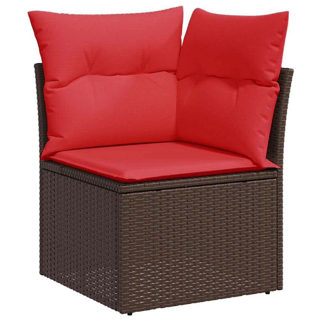 vidaXL Set mobilier grădină perne 8 piese negru, poliratan/lemn acacia vidaXL Set mobilier grădină perne 8 piese negru, poliratan/lemn acacia