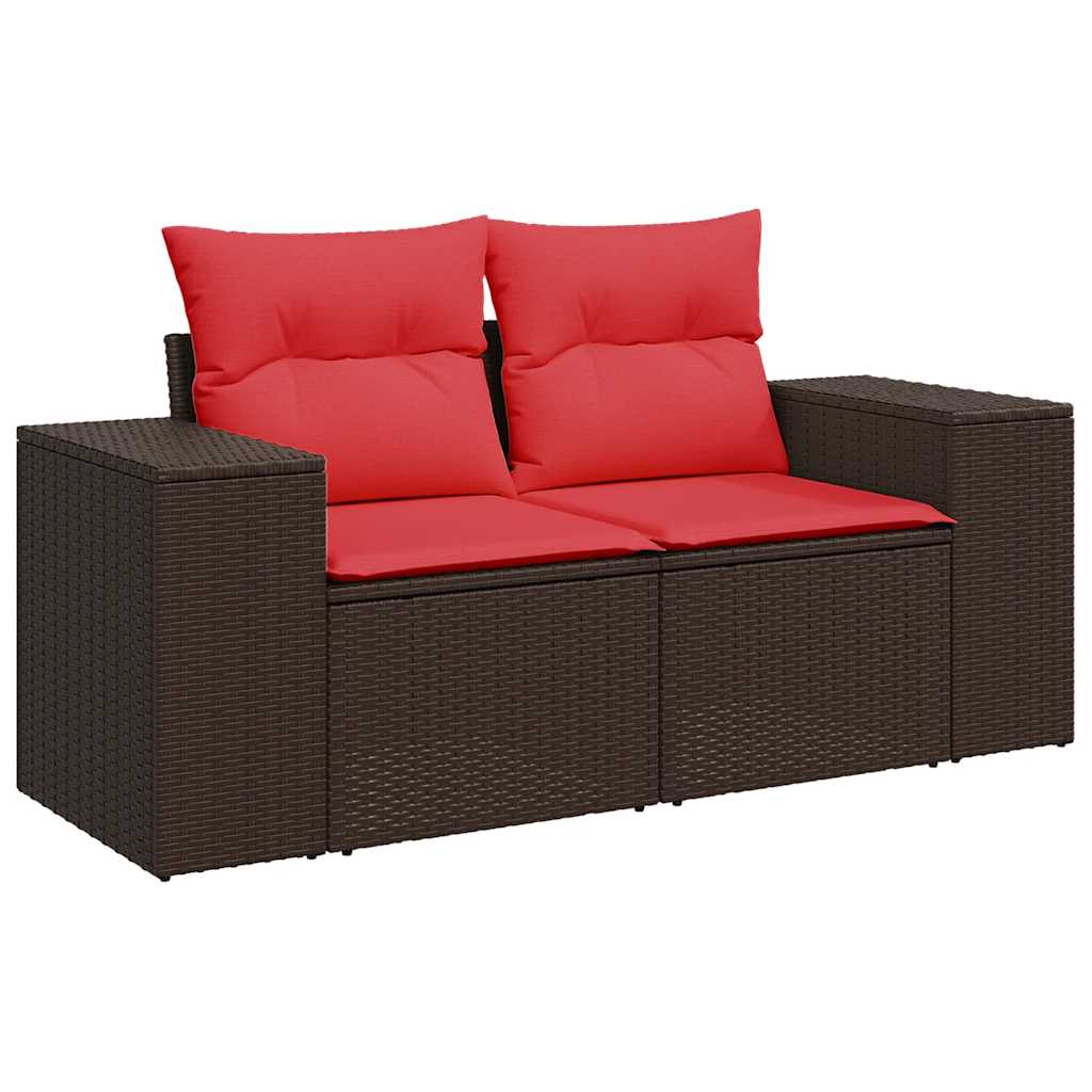 vidaXL Set mobilier grădină perne 8 piese negru, poliratan/lemn acacia vidaXL Set mobilier grădină perne 8 piese negru, poliratan/lemn acacia