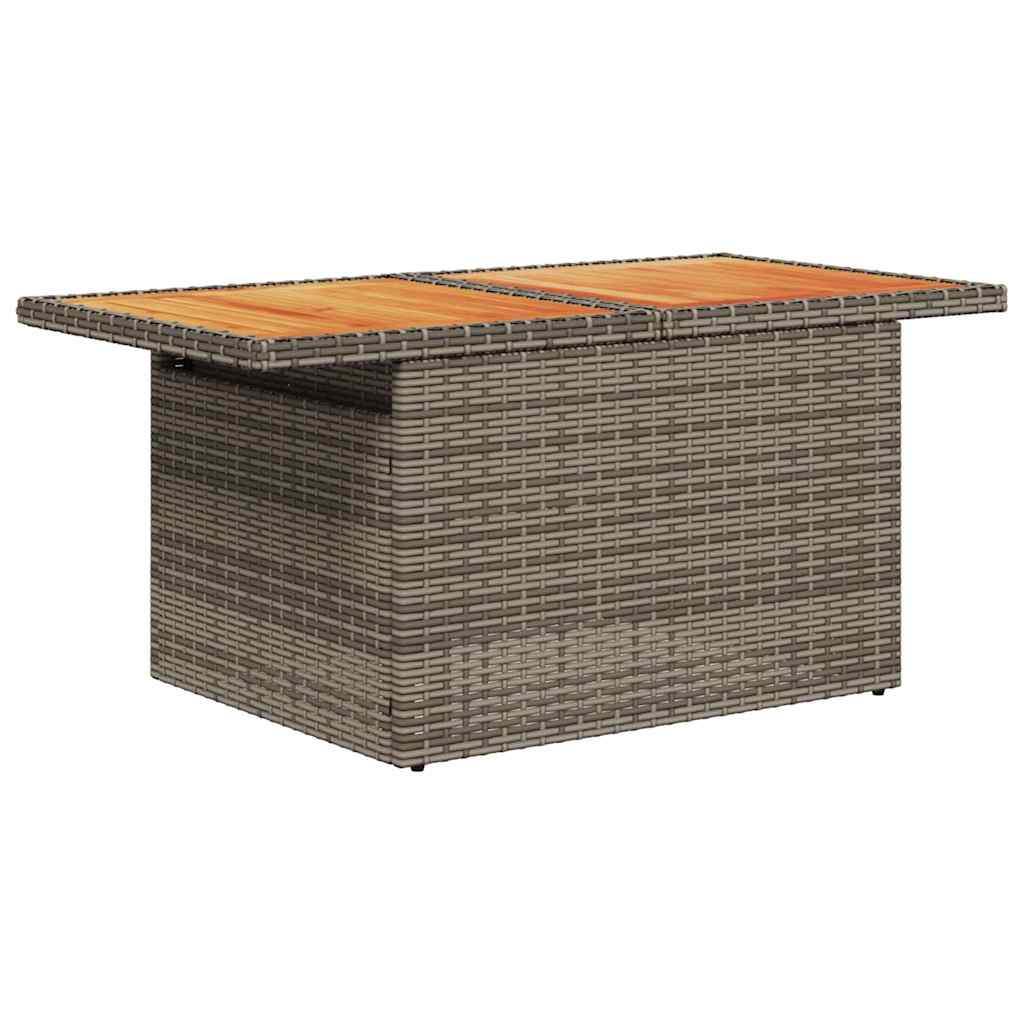 vidaXL Set mobilier grădină perne 9 piese gri poliratan/lemn acacia vidaXL Set mobilier grădină perne 9 piese gri poliratan/lemn acacia